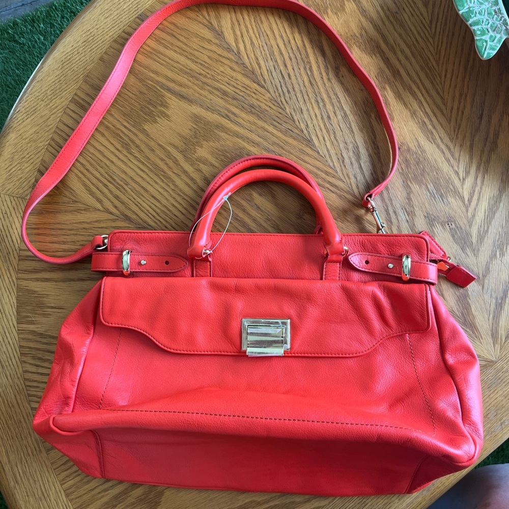 Talbots orange leather handbag.